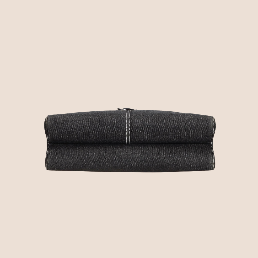 CHRISTIAN DIOR BLACK DENIM BELTED JEANS EVERYDAY BAG