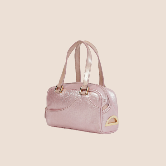CHRISTIAN DIOR PINK LEATHER DIORISSIMO MINI MALICE BOSTON BAG