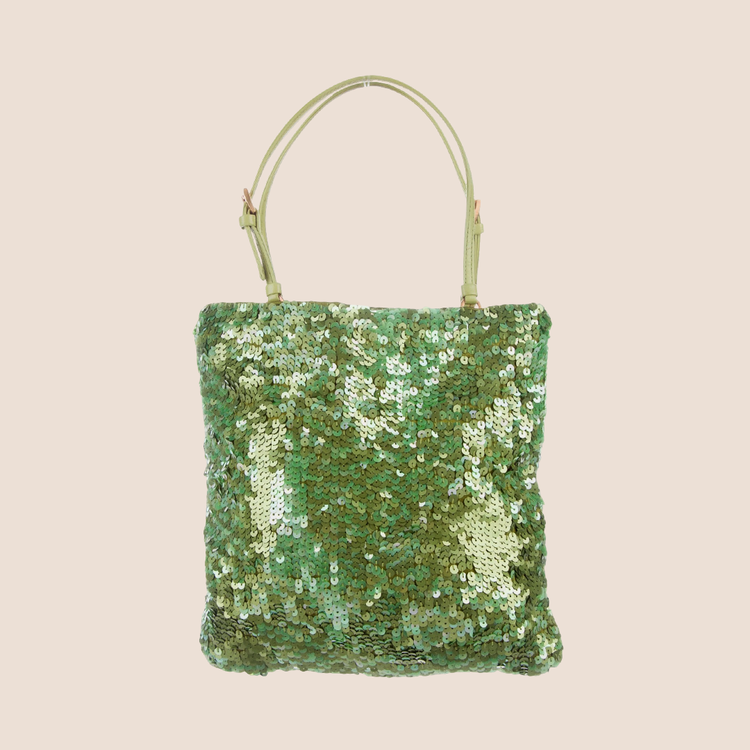 PRADA 2000 LIME GREEN SEQUIN MINI HANDBAG
