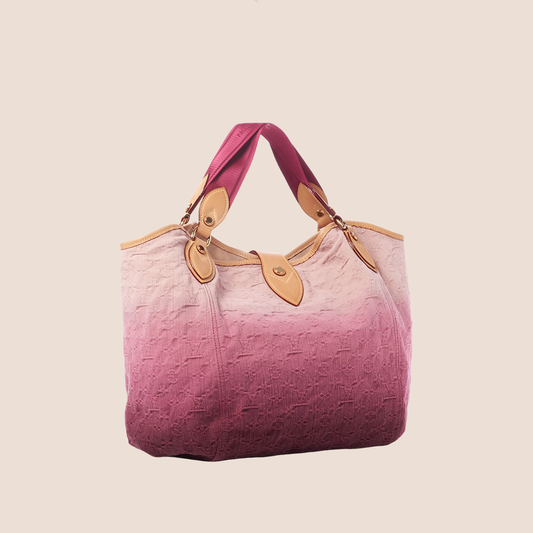 LOUIS VUITTON BURGUNDY GRADIENT DENIM MONOGRAM SUNBEAM BAG