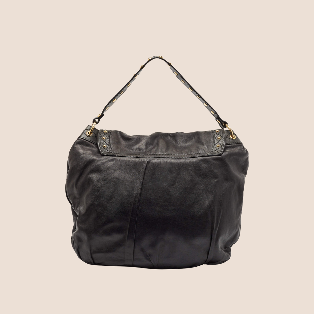 GUCCI 2000 BLACK LEATHER IRINA BABOUSKA BAG