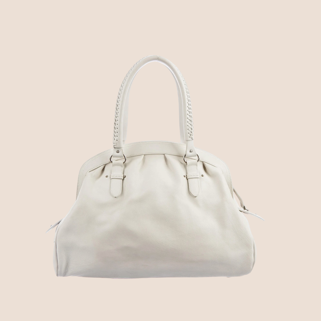 CHRISTIAN DIOR WHITE LEATHER MY DIOR FRAME BAG