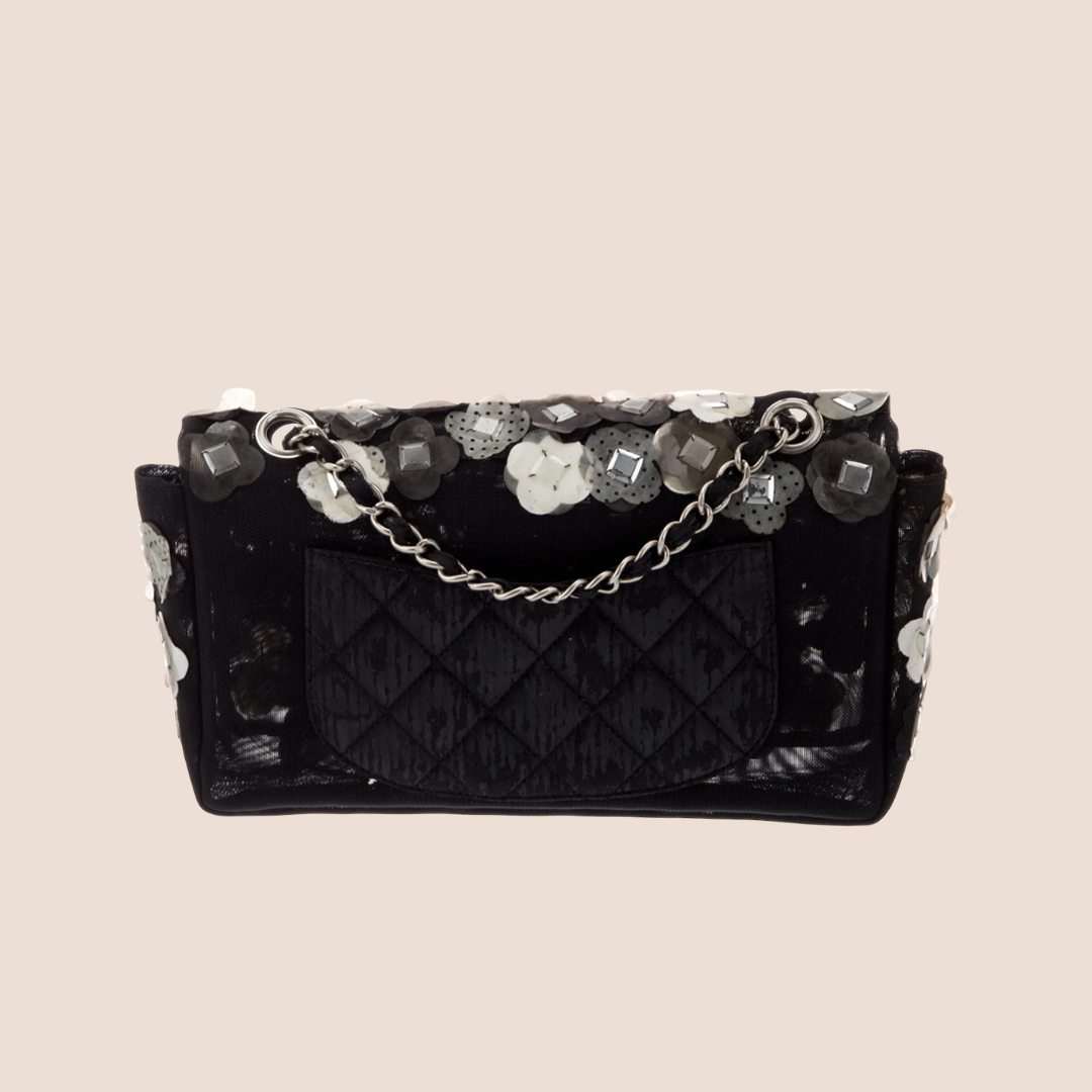 CHANEL 2008 MESH PAILLETTE FLAP BAG