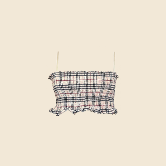 BURBERRY NOVA CHECK STITCHED TUBE TOP