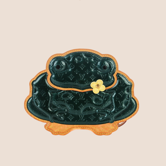 LOUIS VUITTON GREEN VERNIS CONTE DE FEES FROG BAG