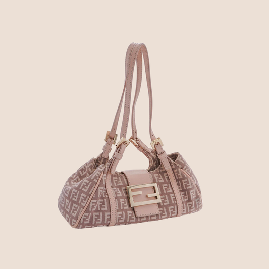 FENDI BEIGE PINK ZUCCHINO MINI HANDBAG "SPORTY"