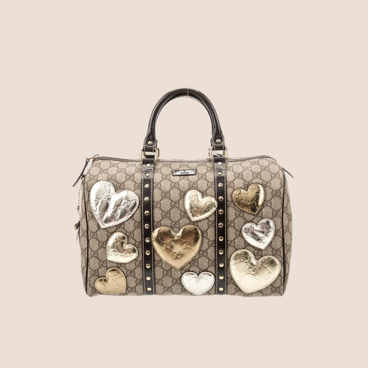 GUCCI GG SUPREME HEARTS JOY BOSTON BAG