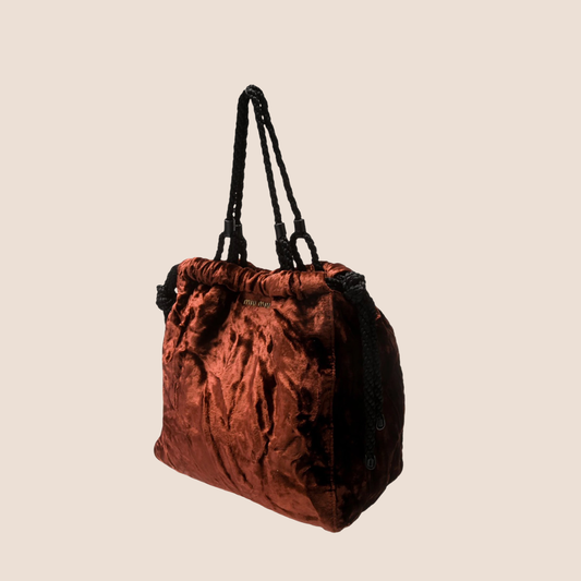 MIU MIU 2000 RED VELVET SHOULDER BAG