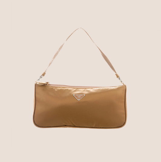 PRADA 2000 BROWN TESSUTO NYLON MINI SHOULDER BAG