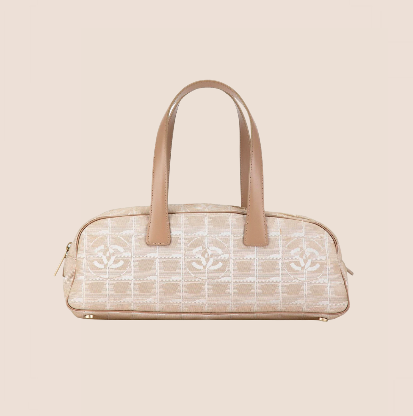 chanel beige travel tote bag CHANEL 2003 TRAVEL LINE BEIGE BOWLER BAG – RDB