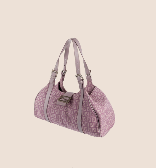FEND PURPLE ZUCCHINO CANVAS SPORTY SHOULDER BAG