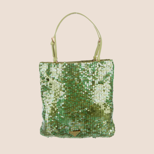 PRADA 2000 LIME GREEN SEQUIN MINI HANDBAG