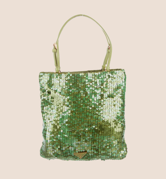 PRADA 2000 LIME GREEN SEQUIN MINI HANDBAG