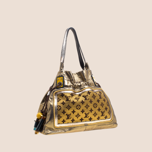 LOUIS VUITTON LIMITED EDTION GOLD MONOGRAM SUNBIRD HOBO BAG