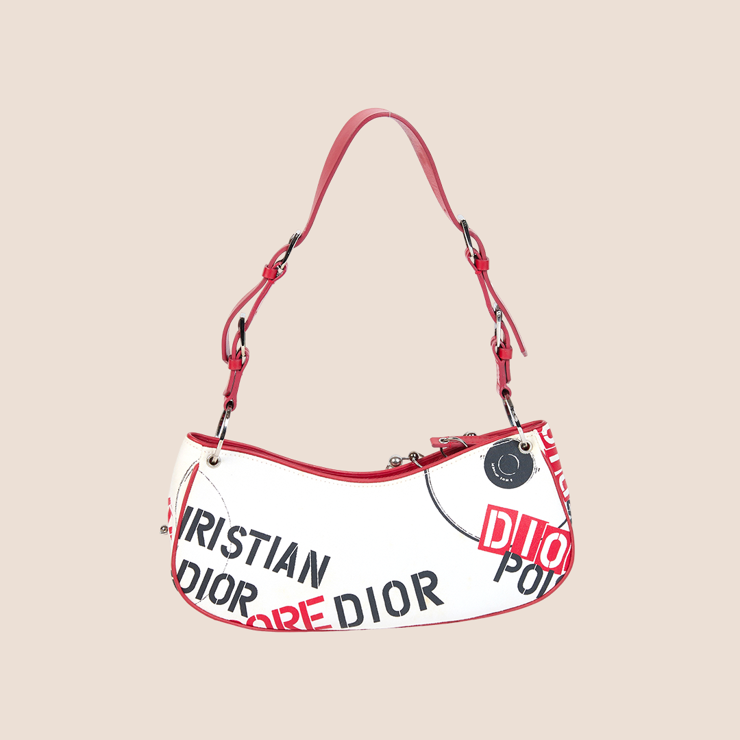 CHRISTIAN DIOR 2004 PIERCED HARDCORE SHOULDER BAG