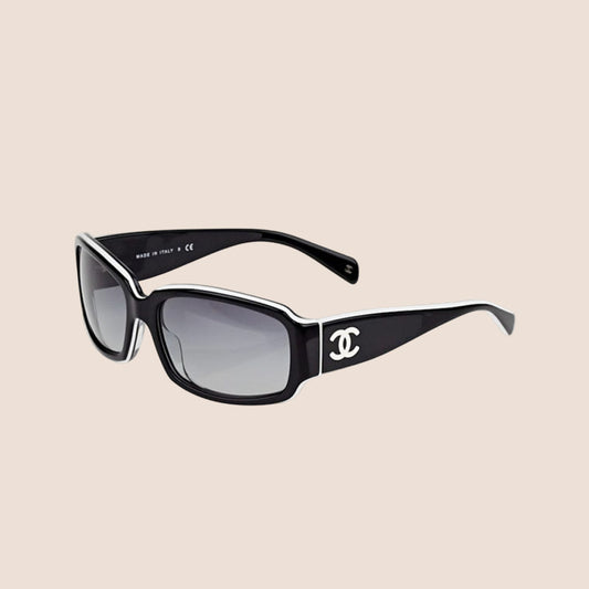 CHANEL 90s BLACK CC LOGO BLACK SUNGLASSES