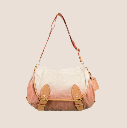 LOUIS VUITTON PASTEL PINK MONOGRAM DENIM SUNRISE BAG
