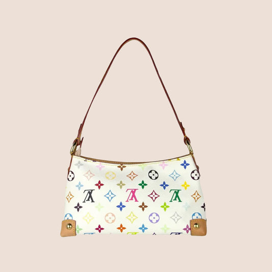 LOUIS VUITTON x TAKASHI MURAKAMI WHITE MULTICOLOR MONOGRAM ELIZA BAG