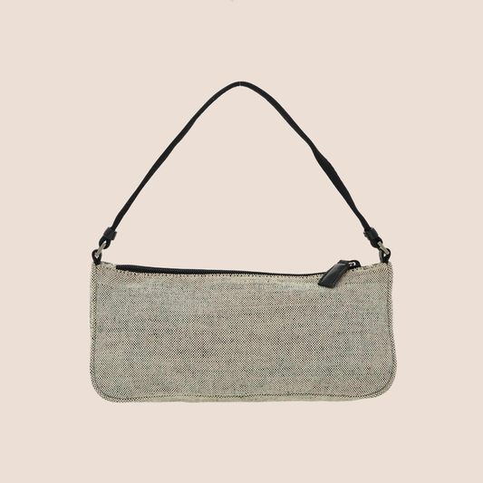 PRADA SPRING 1999 GREY LOGO BAGUETTE BAG