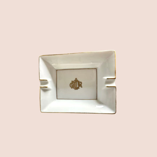 CHRISTIAN DIOR 90s DIOR LOGO PORCELAIN ASHTRAY