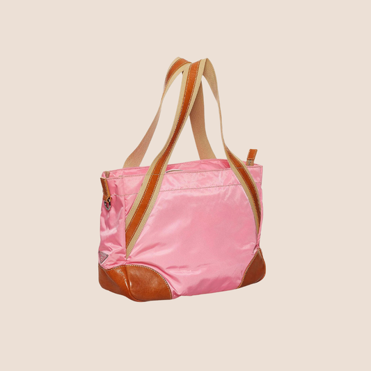 PRADA BEGONIA PINK TESSUTO NYLON TOTE BAG