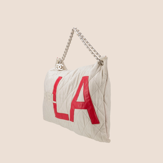 CHANEL 2008 GREY LA SHOULDER BAG