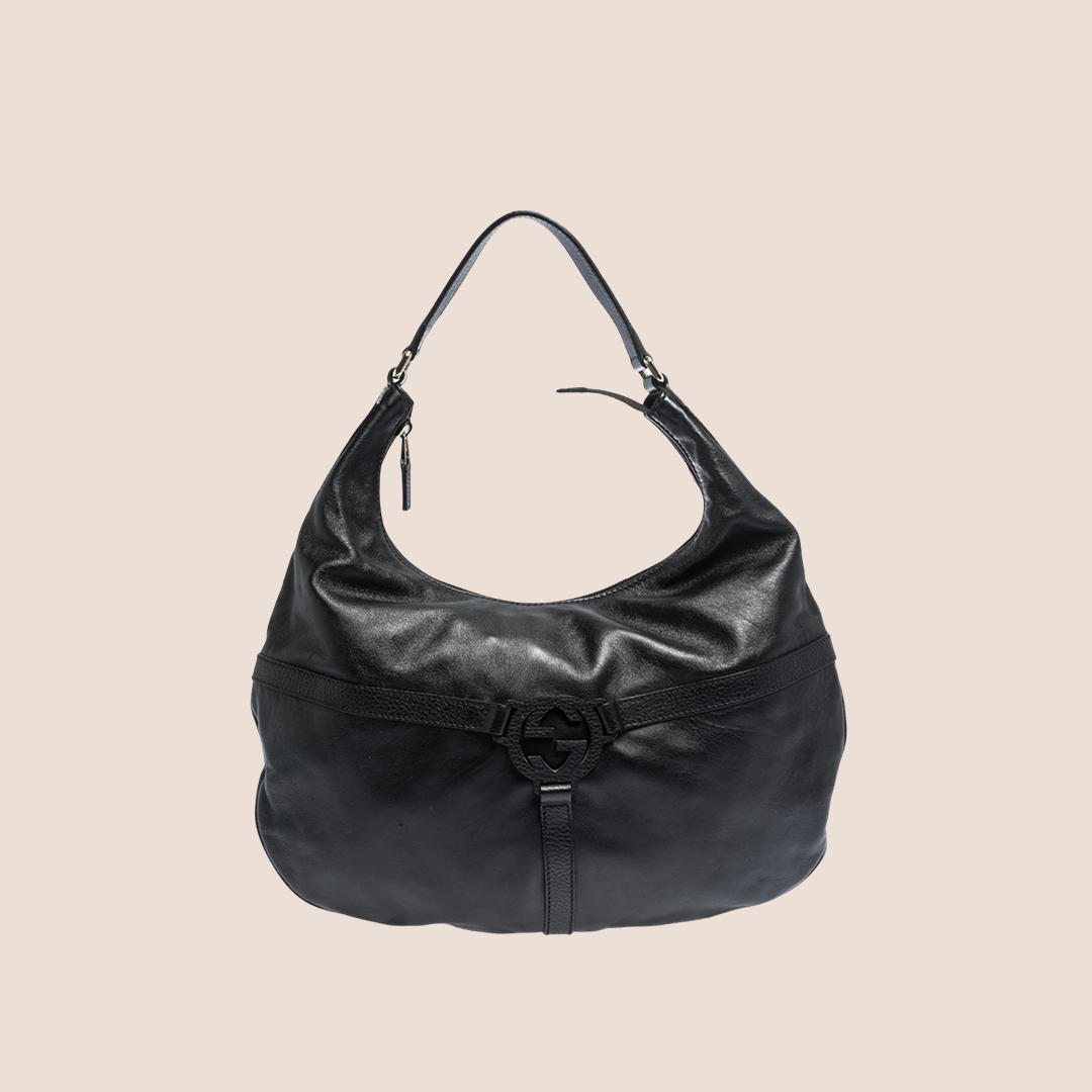 GUCCI 2000 BLACK REINS HOBO BAG