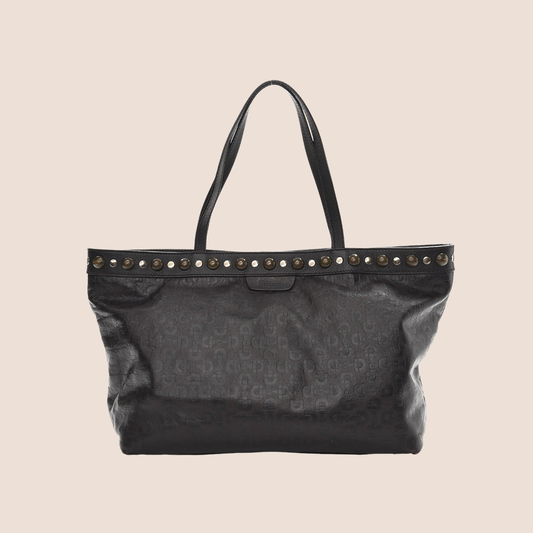 GUCCI BROWN HORSEBIT EMBOSSED BABOUSKA SHOPPING TOTE