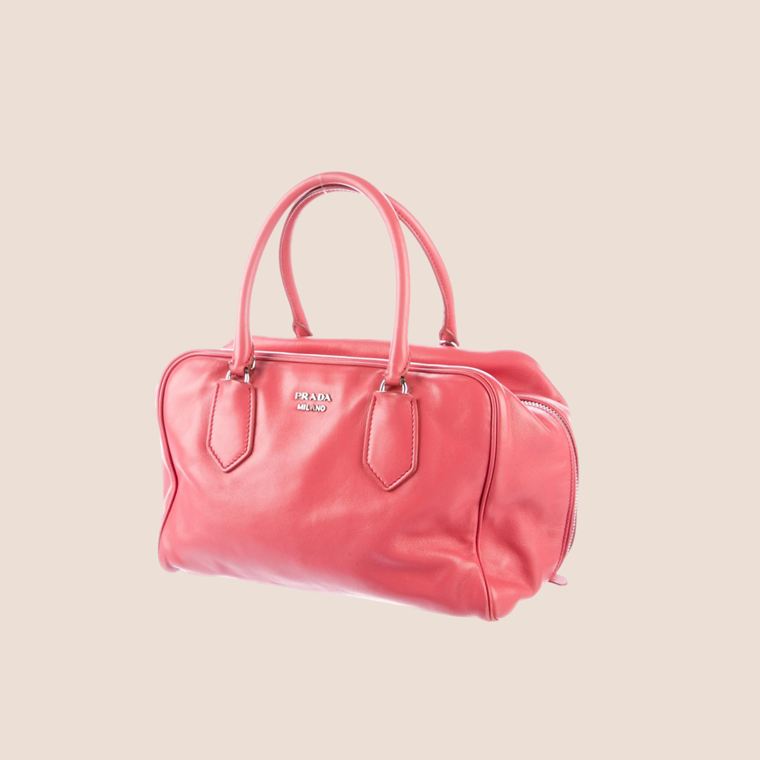 PRADA SOFT PINK LEATHER MINI BAULETTO BAG