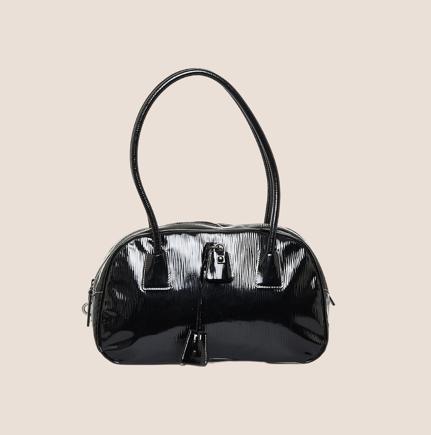 PRADA BLACK LEATHER SPAZZOLATO SHOULDER BAG – RDB