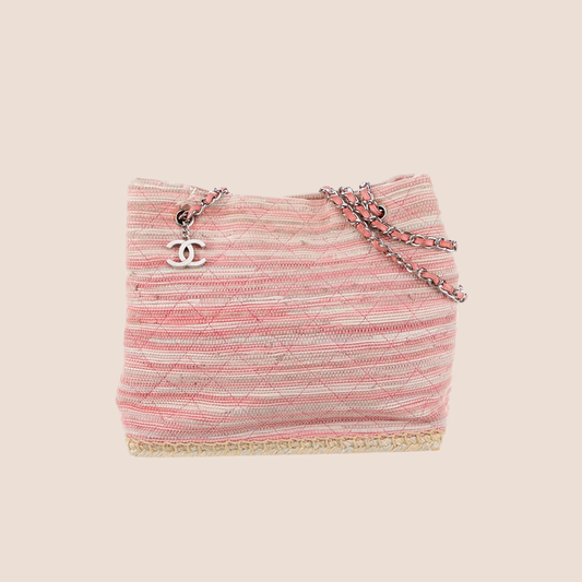 CHANEL PINK TWEED ST. TROPEZ TOTE BAG