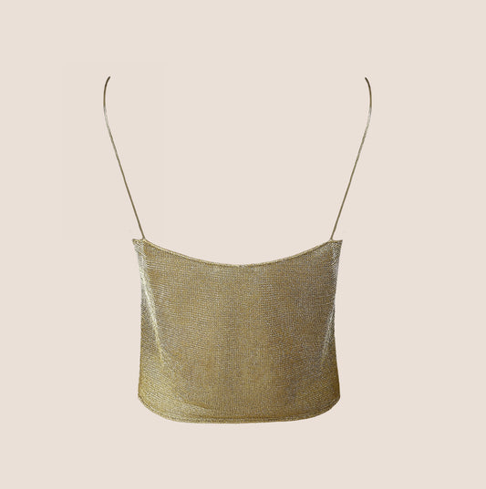 PRADA 1999 GOLD SPAGHETTI STRAP CAMISOLE TOP