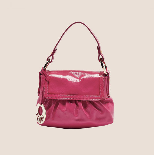 FENDI PINK PATENT LEATHER MINI CHEF BAG