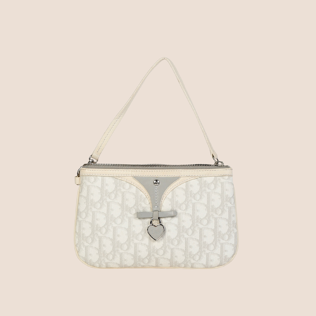 CHRISTIAN DIOR 2007 GREY & WHITE ROMANTIQUE TROTTER MINI WRISTLET