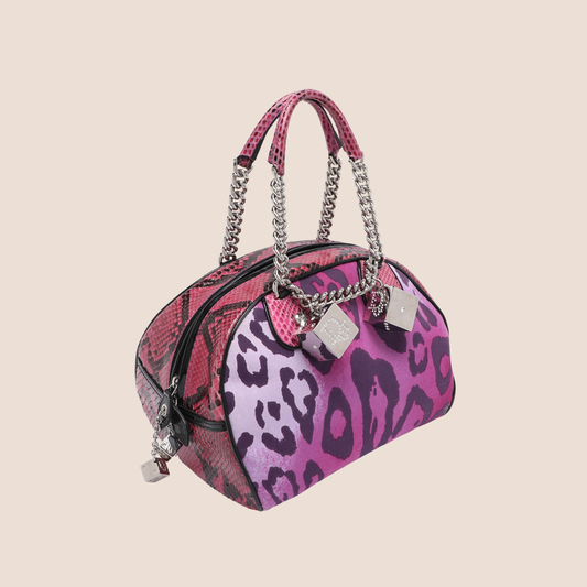 CHRISTAN DIOR 2004 PYTHON TRIMMED GAMBLER DICE BAG
