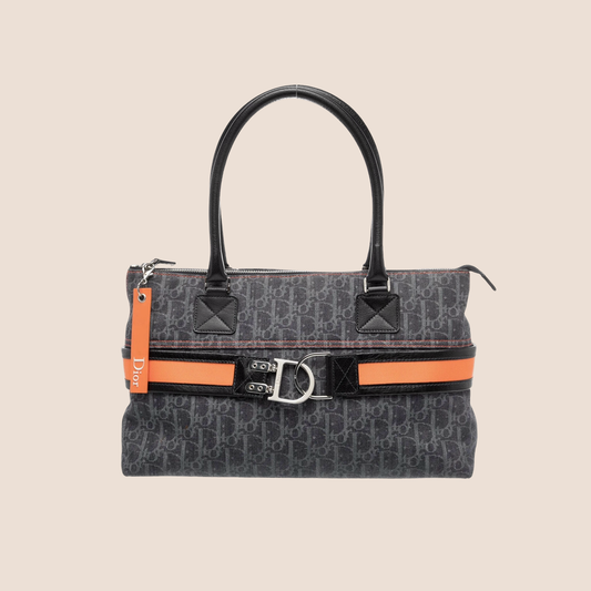 CHRISTIAN DIOR 2005 FLIGHT DENIM TROTTER TOTE BAG