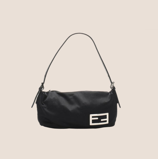 FENDI 2000 BLACK NEOPRENE MINI SHOULDER BAG