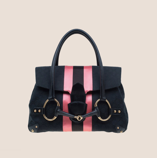 GUCCI GG CANVAS MONOGRAM HORSEBIT HANDBAG
