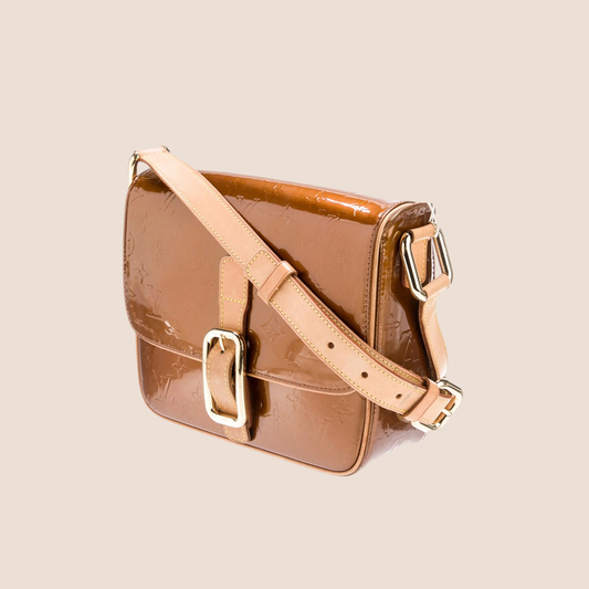 LOUIS VUITTON BRONZE MONOGRAM VERNIS CHRISTIE BAG