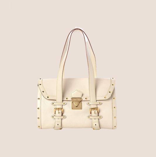 LOUIS VUITTON CREAM SUHALI L'EPANOUI BAG