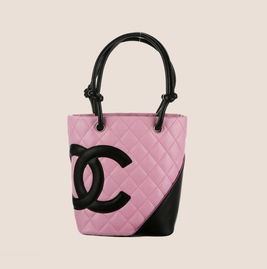 CHANEL 2004 PINK CAMBON SHOPPER TOTE BAG