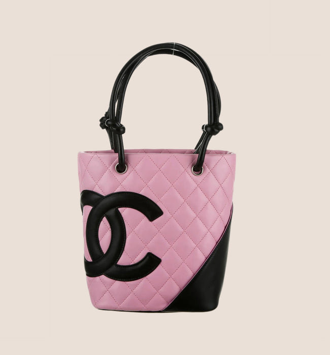 CHANEL 2004 PINK CAMBON SHOPPER TOTE BAG