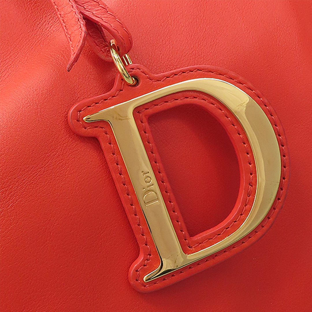 CHRISTIAN DIOR RED LEATHER DIORITA HOBO BAG