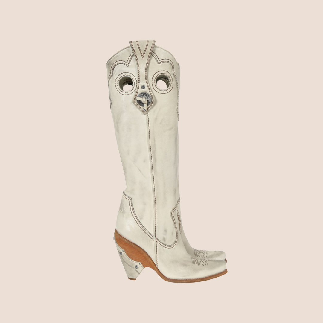 CHRISTIAN DIOR TAN LEATHER WESTERN COWBOY BOOTS