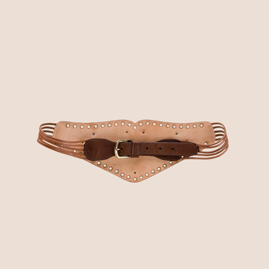 CHRISTIAN DIOR 2001 METALLIC LEATHER WAIST BELT