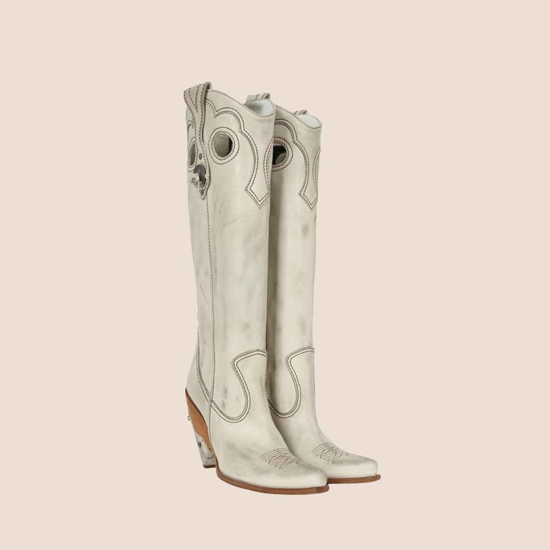 CHRISTIAN DIOR TAN LEATHER WESTERN COWBOY BOOTS