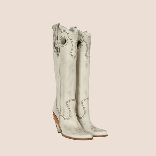 CHRISTIAN DIOR TAN LEATHER WESTERN COWBOY BOOTS
