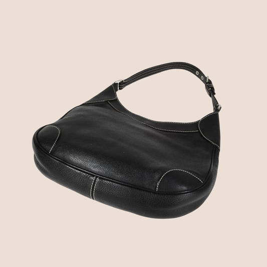CHRISTIAN DIOR BLACK LEATHER STREET CHIC HOBO BAG