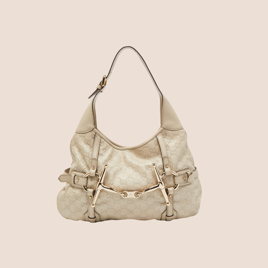 GUCCI CREAM GUCCISSIMA 85TH ANNIVERSARY HOBO BAG
