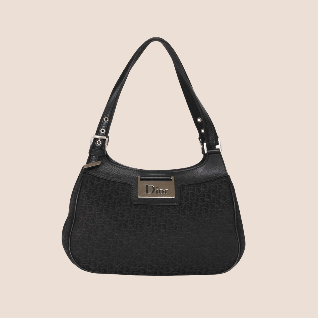 CHRISTIAN DIOR 2005 BLACK STREET CHIC DIORISSIMO TOTE BAG